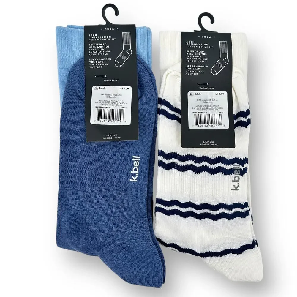 K Bell Shady Beach Surf Theme Cotton Sock Lot Mens 6.5-12 Cruise Vacation New